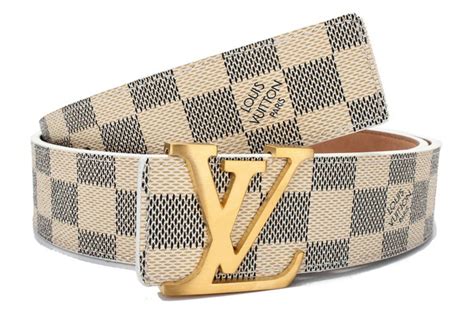 Louis Vuitton Belt Cream Damier Gold Buckle Belt 